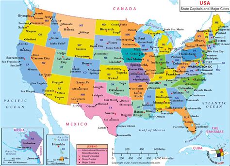 Map With States And Cities