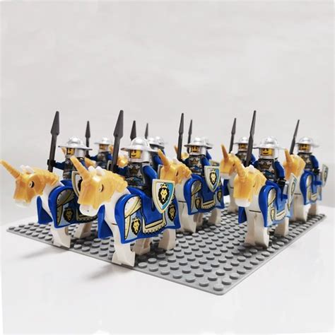 Medieval Knights Blue Lions Knights Minifigures Lego Compatible Military Sets