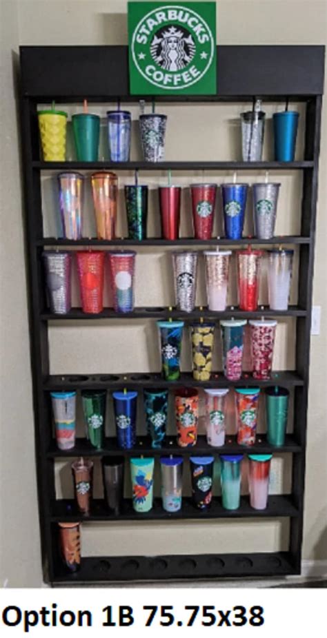 Starbucks Tumbler Cup Cold Cup Holder Rack Shelf Display Multiple Sizes ...