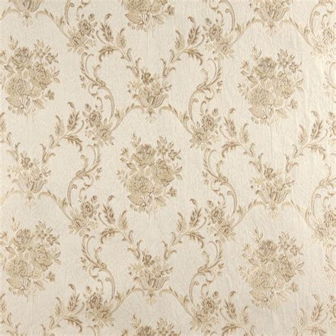 Ivory Large Scale Floral Brocade Upholstery Fabric By The Yard