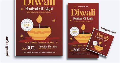 Celebration Diwali Day Flyer Template, Graphic Templates - Envato Elements