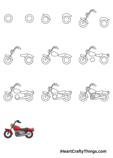 How to Draw a Motorcycle – Step by Step Guide | Motorcycle drawing, Motorbike drawing, Bike ...