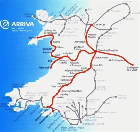 Wales train / rail maps