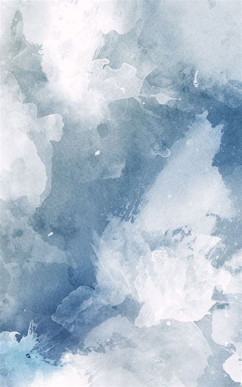 White & Blue Watercolour Wallpaper Mural | Hovia UK | Blue watercolor ...