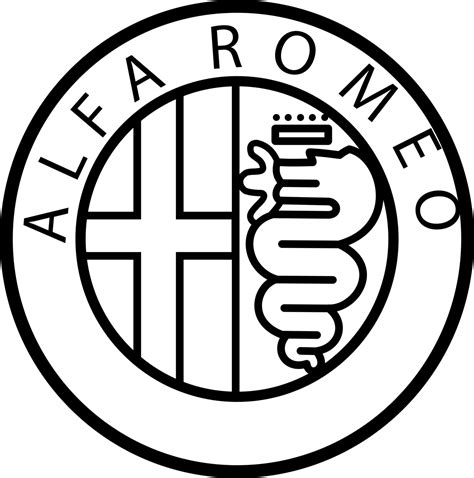 Alfa Romeo Logo Black and White (4) – Brands Logos