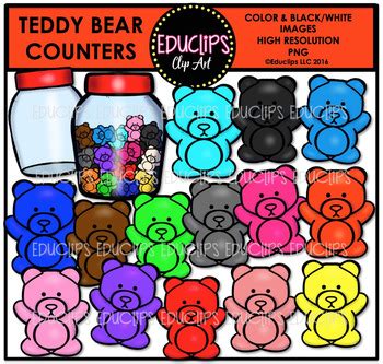 Teddy Bear Counters Clip Art Bundle {Educlips Clipart} by Educlips