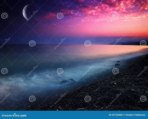 Mystical sea stock photo. Image of morning, horizon, light - 25732660