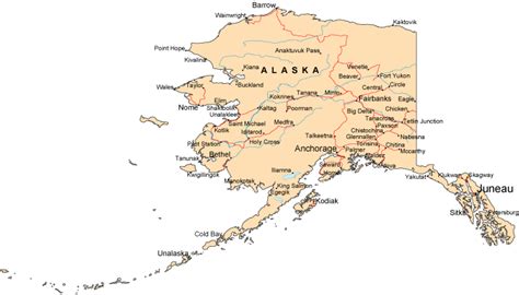 Alaska Map Showing Cities - Emelia Morganica