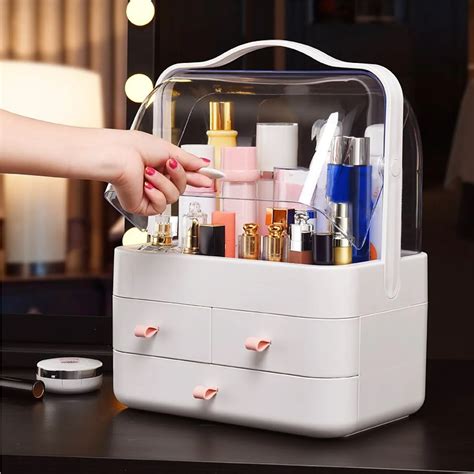 Plastic Cosmetic Drawer Storage Box Makeup Holder Organizer Box Lipstick Skin Care Products ...