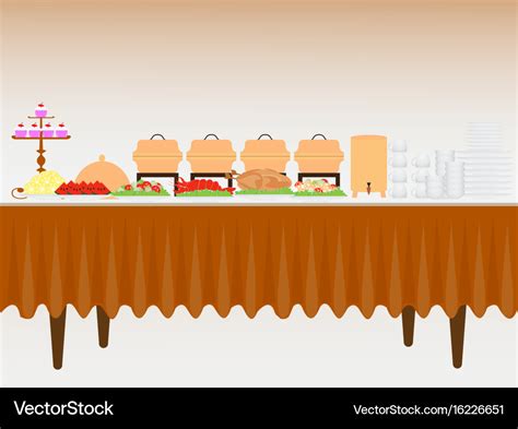 Buffet table Royalty Free Vector Image - VectorStock