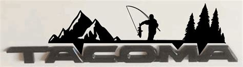 Tacoma Mountain Decal Sasquatch Fisherman Camping - Etsy