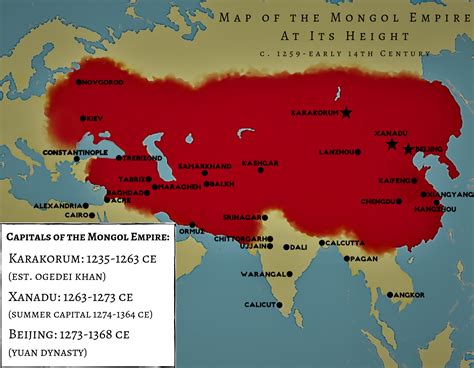 Map of the Mongol Empire (Illustration) - World History Encyclopedia