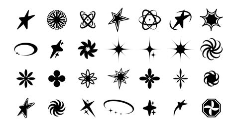 Set Y2K stars and retro futuristic graphic elements . Vector illustration. 13828581 Vector Art ...