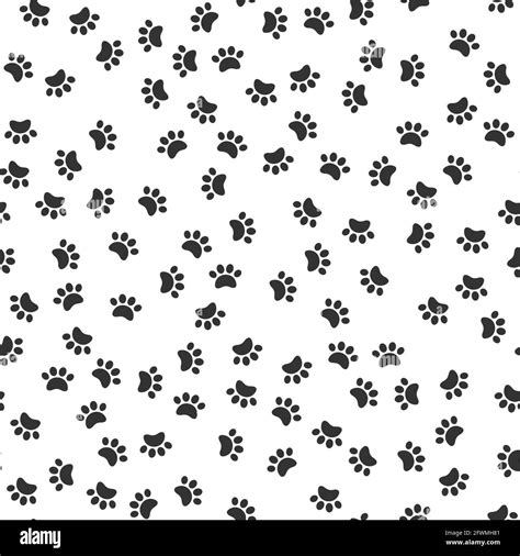 Seamless pet paw pattern background. Dog or cat paw wallpaper illustration footprint Stock ...