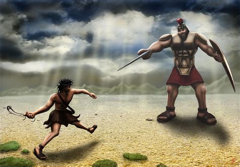 David and Goliath Painting by Shane Robinson - Pixels