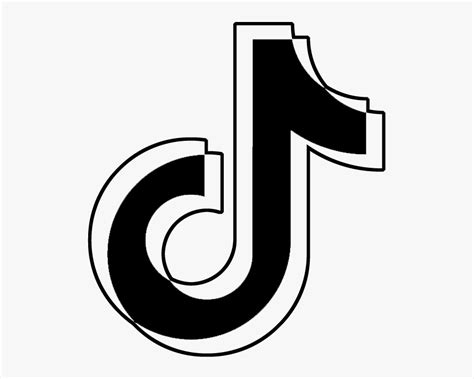 Black And White Tiktok Sign, HD Png Download , Transparent Png Image - PNGitem