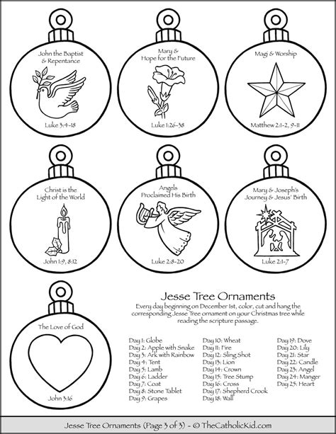 Jesse Tree Ornaments Printable