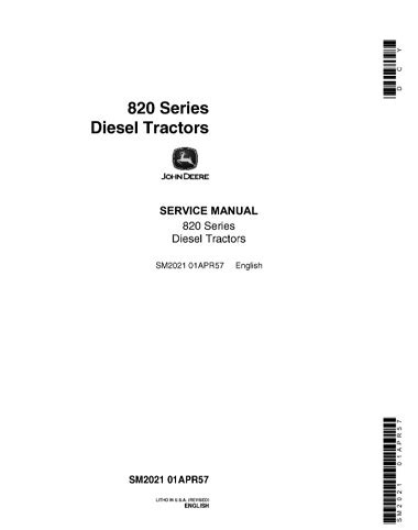 John Deere 820 Series Diesel Tractors Service Manual – John Deere Manual