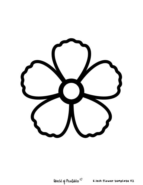 Flower With 6 Petals Template | Best Flower Site