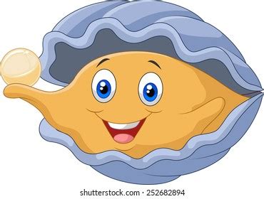 Cartoon Oyster Holding Pearl Stock Vector (Royalty Free) 252682894 ...