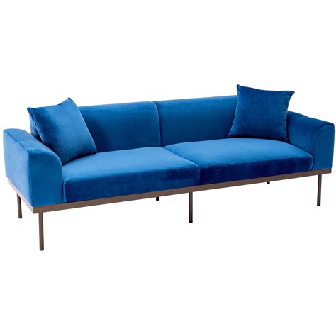 Modern Blue Velvet Sofa Living Room Furniture at Lowes.com