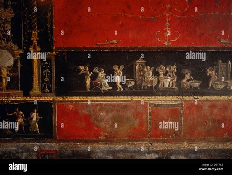 The House of the Vettii fresco in Pompeii Stock Photo - Alamy