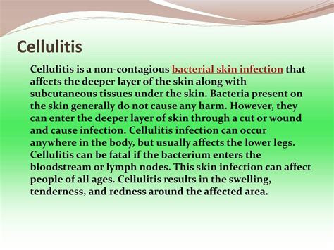 PPT - Cellulitis: Symptoms, Causes, Diagnosis, Treatment, Prevention and Complications ...