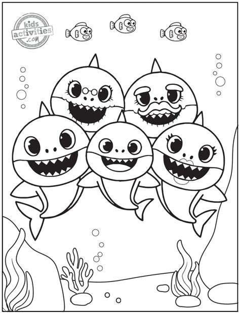 Baby Shark Family Coloring Pages