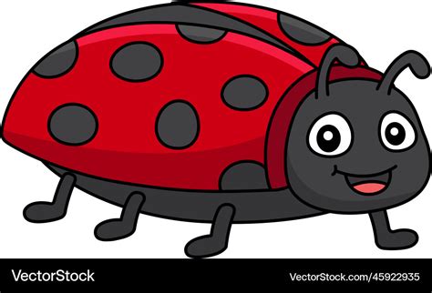 Ladybug cartoon colored clipart Royalty Free Vector Image