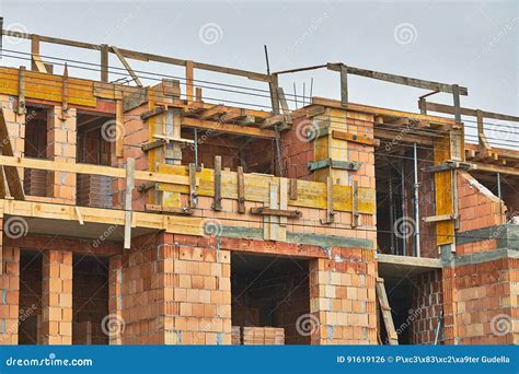 Brick House Construction stock photo. Image of family - 91619126