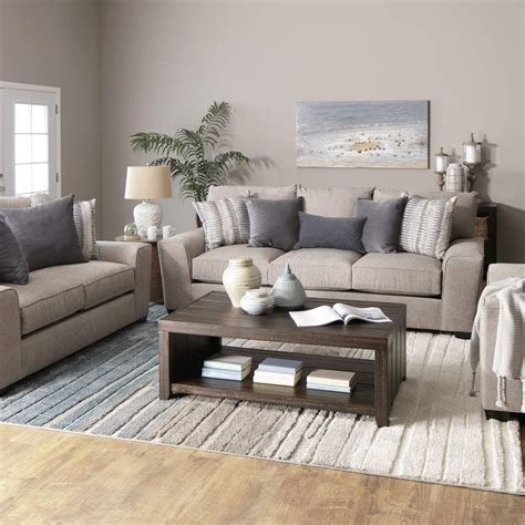 Light Grey Sofa and Loveseat | Living Room Sofa Set | Jerome's | Grey living room sets, Living ...