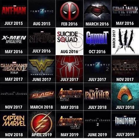 GEEK OUT! Simple timeline outlines upcoming Marvel & DC superhero movies | Midroad Movie Review