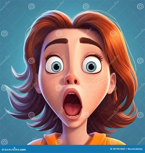 Shocked Face Cartoon Girl