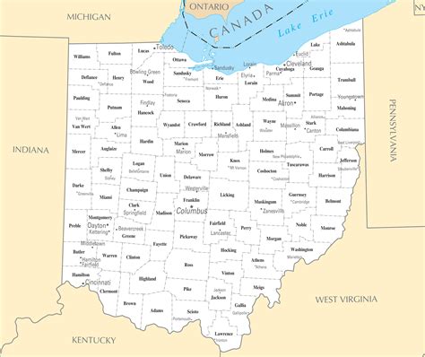 Ohio Map With Cities | Map Of Zip Codes