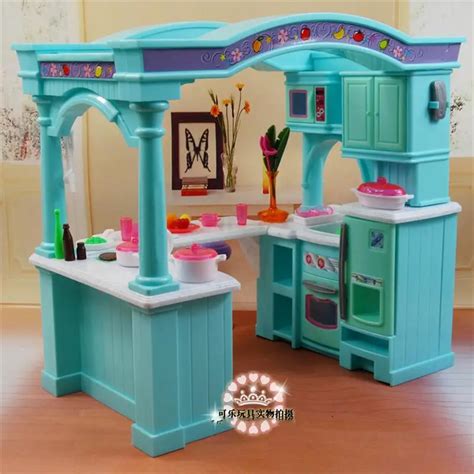 For Barbie Doll Furniture Accessories Plastic Toy Large Kitchen ...