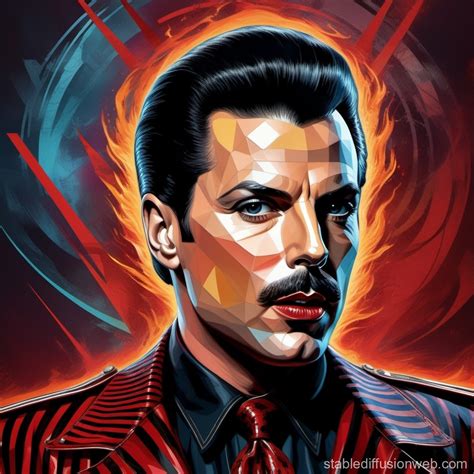 Freddie Mercury-Freddy Krueger Hybrid Face | Stable Diffusion Online