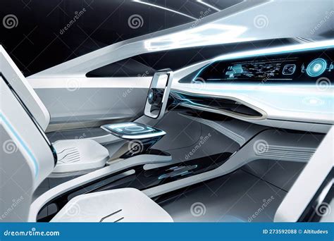 Futuristic Car Interior with Sleek and Minimalist Design, Featuring ...