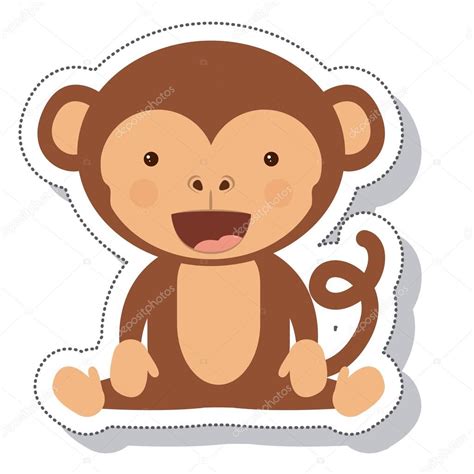 Funny monkey isolated icon Stock Illustration by ©grgroupstock #120573824