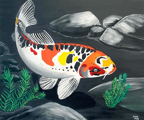 Koi carp fish painting part 1 - Raafs paintings