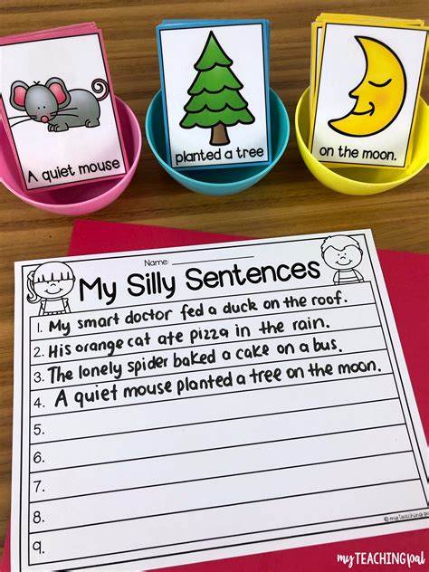 Silly Sentences - Writing Center | Silly sentences, Sentence writing ...