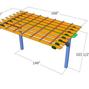 2 Post Pergola Plans - Etsy