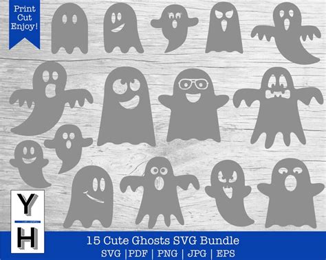 Ghost SVG Bundle Ghost Face SVG Cute Ghosts PNG Clipart - Etsy