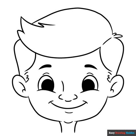 Happy Face Coloring Page | Easy Drawing Guides