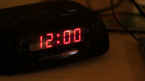 A Digital Alarm Clock Turns On At Six O'clock And A Man Turns It Off Stock Footage Video ...