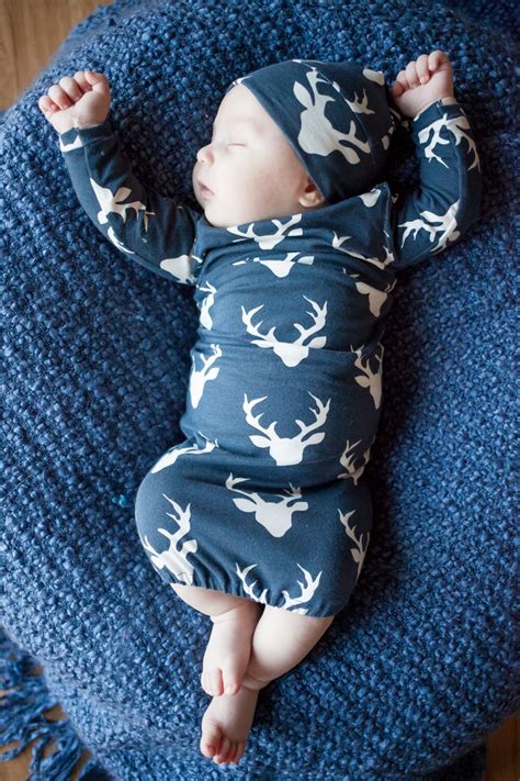 Deer Sleeper Baby Sleeper Set Baby coming home set Boy | Etsy