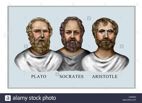 Aristotle Plato Socrates Classical Greek Philosophers Illustration ...