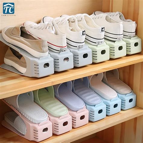 6PCS Shoe Storage Rack Home Space saving Dormitory Simple Shoes Care ...