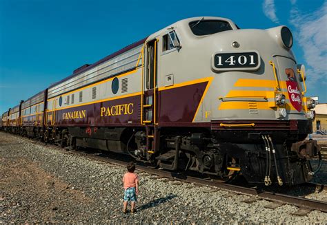 Canada Pacific F-unit diesel locomotive CP 1401 (1958) visits Edmonton, Alberta for Canada 150 ...