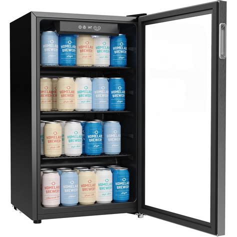 hOmeLabs Beverage Refrigerator and Cooler - 120 Can Mini Fridge with Glass Door for Soda Beer or ...