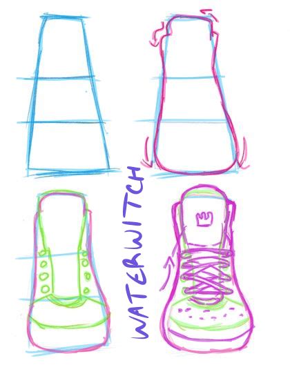 How To Draw Anime Shoes Front View - Howto Techno